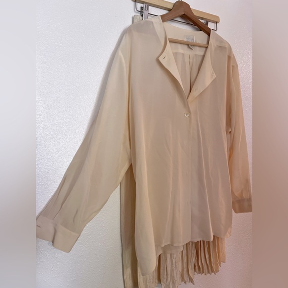 Moda Int’l Vintage gorgeous matching silk top and crinkle skirt M - Picture 3 of 8